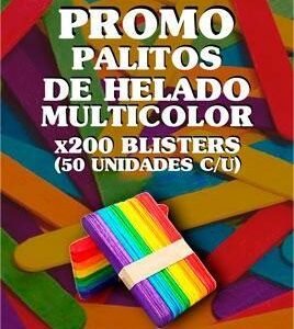 PROMO BULTO PALITO DE HELADO MULTICOLOR