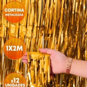CORTINA METALIZADA LLUVIA DORADA