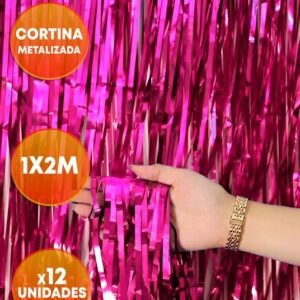 CORTINA METALIZADA LLUVIA FUCSIA