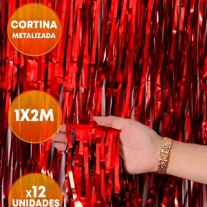 CORTINA METALIZADA LLUVIA ROJA