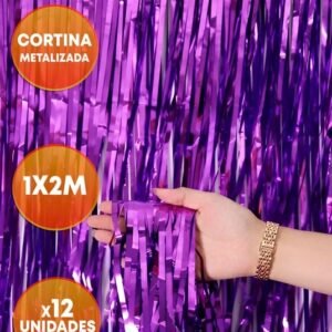 CORTINA METALIZADA LLUVIA VIOLETA