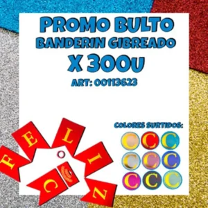 PROMO BULTO BANDERIN GIBREADO FELIZ CUMPLEAÑOS