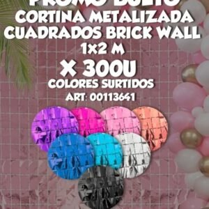 PROMO BULTO CORTINA BRICK WALL 1X2 MTS COLORES SURTIDOS